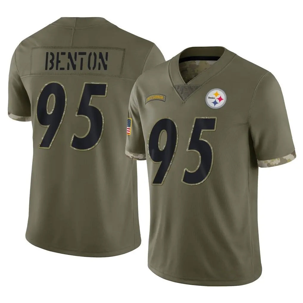 P.Steelers #95 Keeanu Benton Player Olive Limited Salute To Service Home Game Odoa Stitched Jerseys