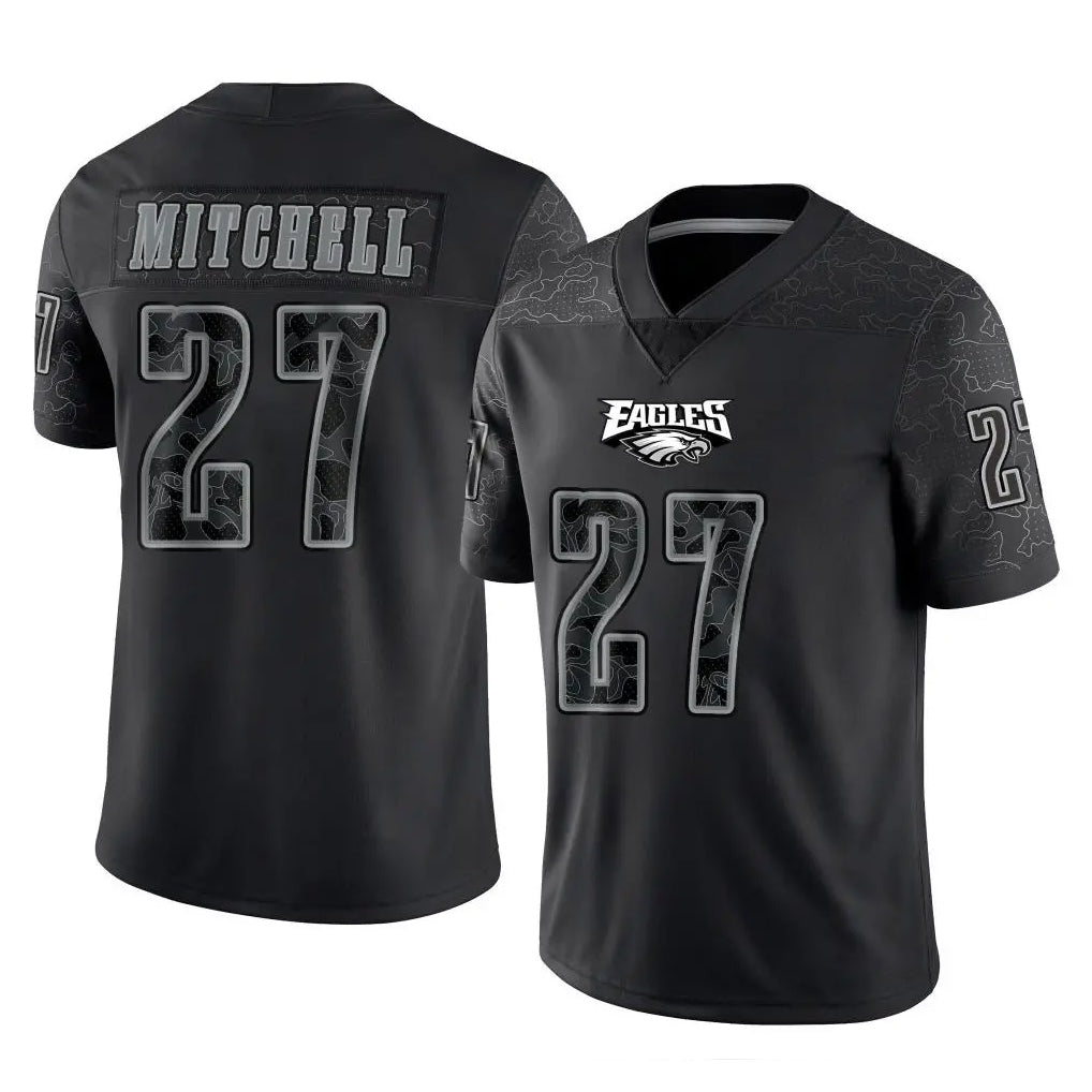 P.Eagles #27 Quinyon Mitchell Player Black Reflective Limited Home Game Odoa Stitched Jerseys