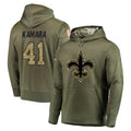 NO.Saints #41 Alvin Kamara Player Olive Salute to Service Pullover Hoodies Home Game Odoa Stitched Jerseys