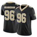 NO.Saints #96 Carl Granderson Player Black Limited Vapor F.U.S.E. Home Game Odoa Stitched Jerseys