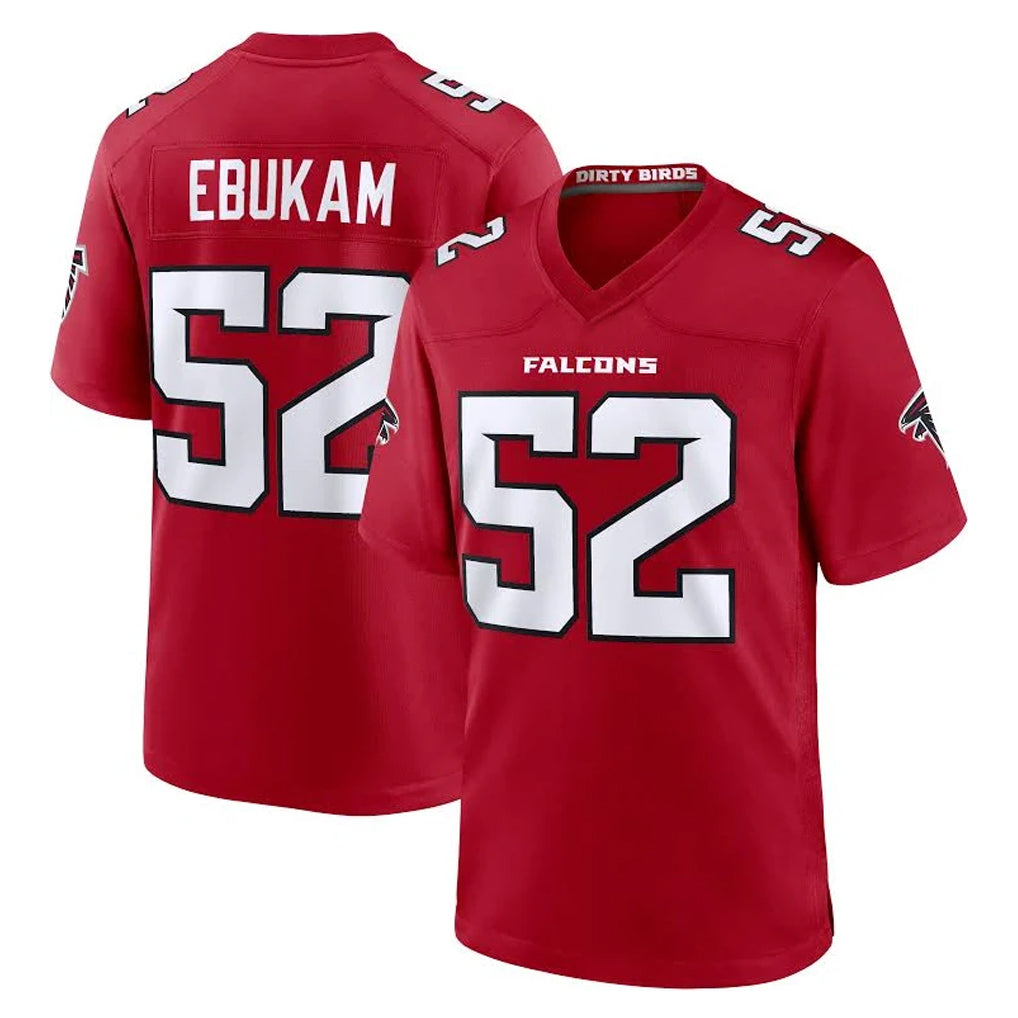 A.Falcons #52 Samson Ebukam Player Red Team Color Home Game Odoa Stitched Jerseys