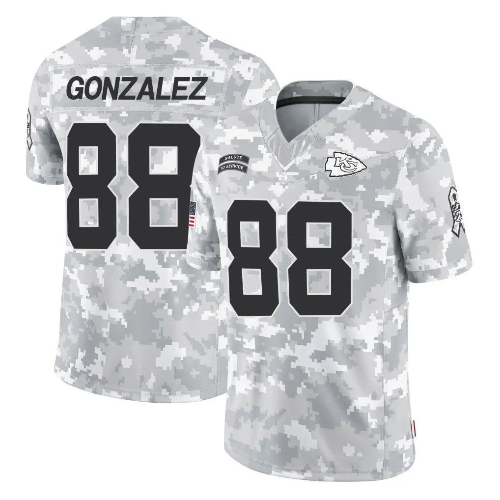 KC.Chiefs #88 Tony Gonzalez Player Arctic Camo Salute To Service Limited Game Odoa Stitched Jerseys