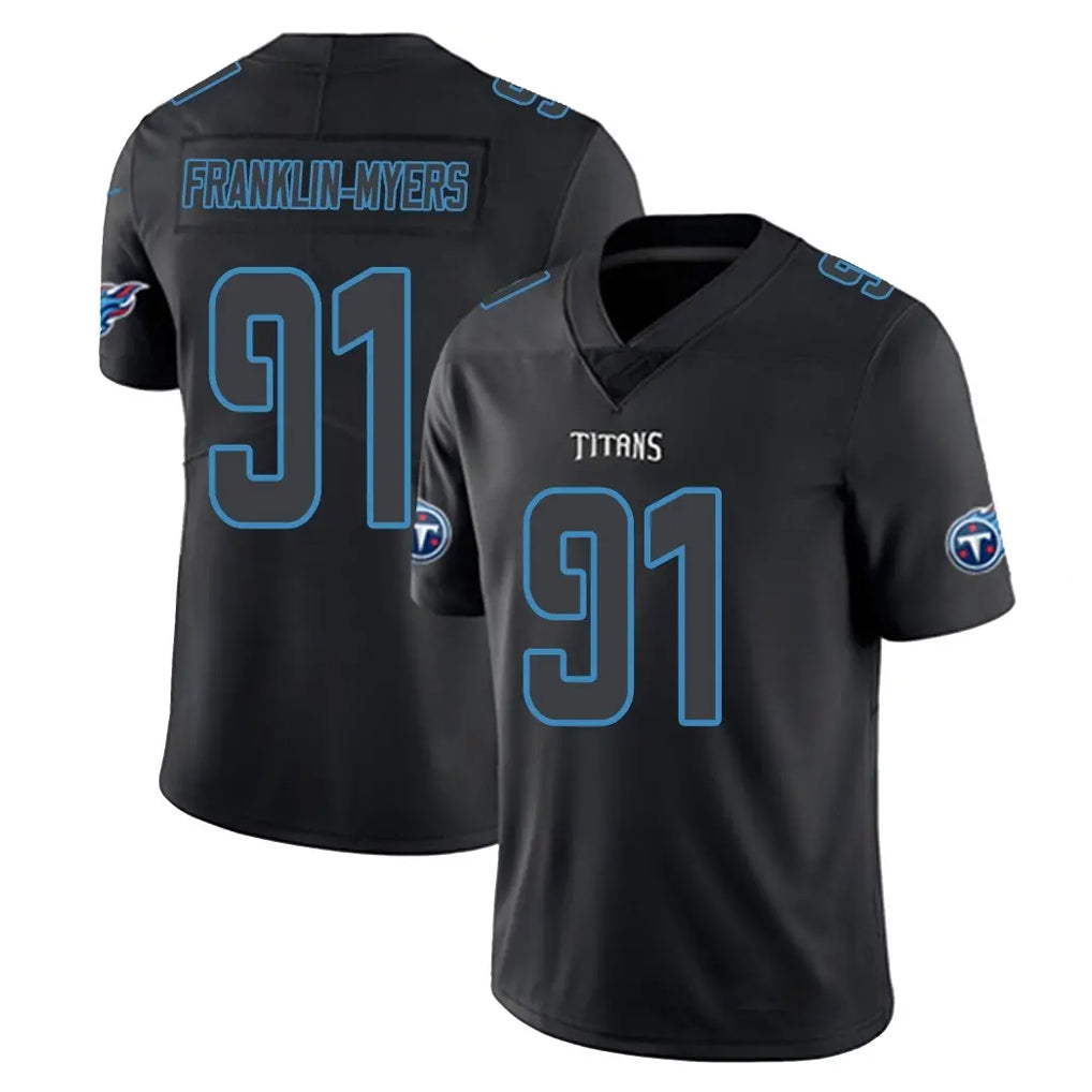 T.Titans #91 John Franklin-Myers Player Black Impact Limited Home Game Odoa Stitched Jerseys
