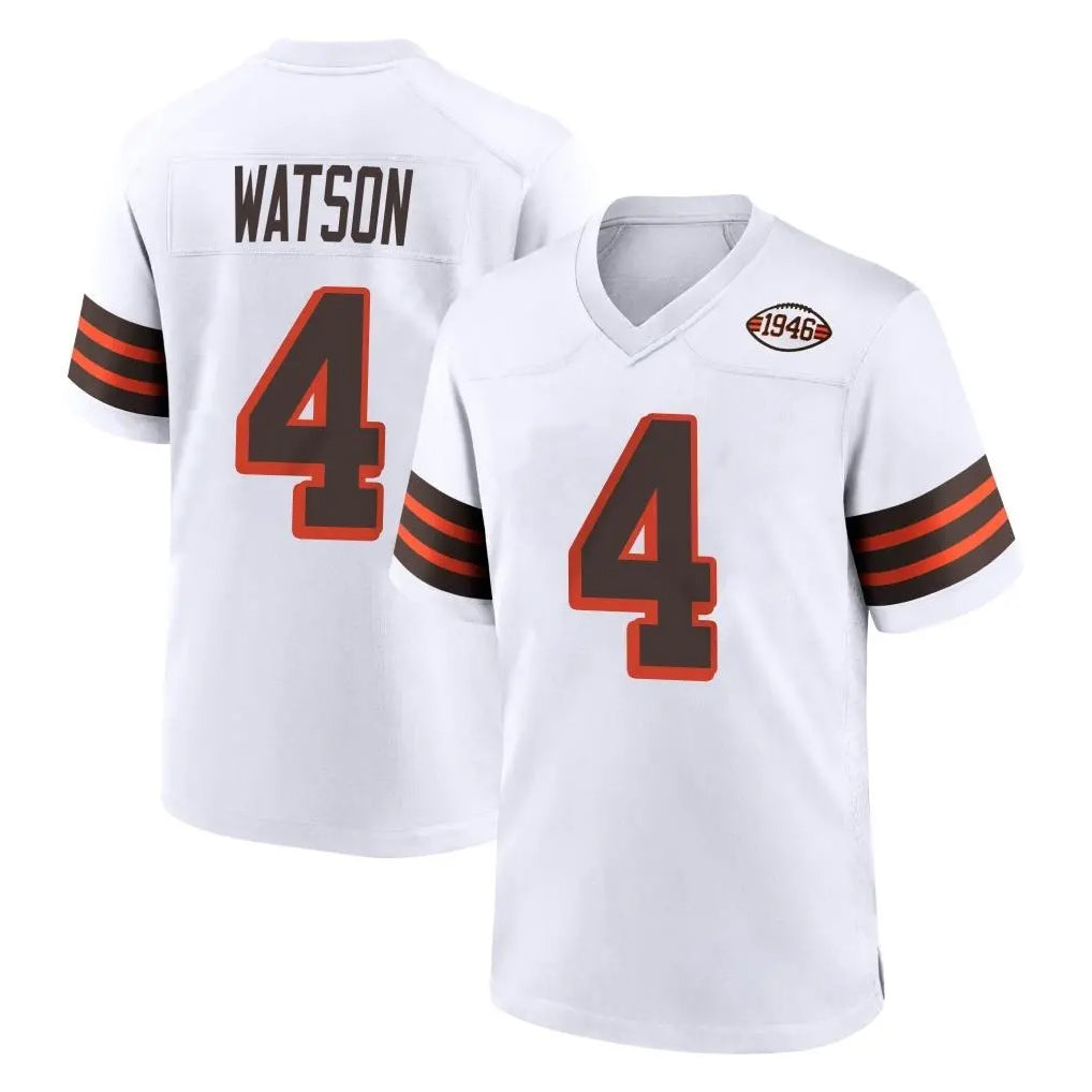 C.Browns #4 Deshaun Watson Player White Alternate Home Game Odoa Stitched Jerseys