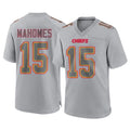 KC.Chiefs #15 Patrick Mahomes Player Gray Atmosphere Fashion Game Odoa Stitched Jerseys