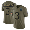 C.Panthers #3 Princely Umanmielen Player Olive 2025 Salute to Service Limited Game Odoa Stitched Jerseys