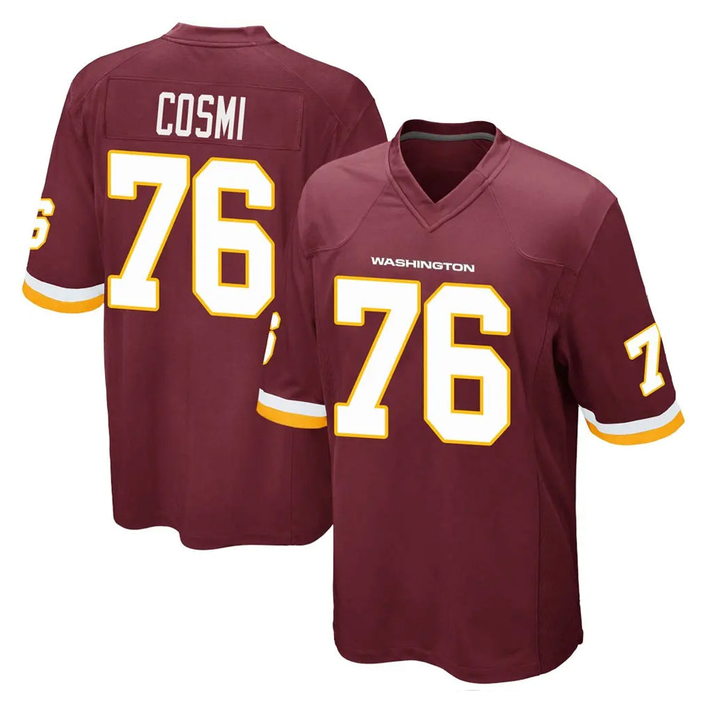 W.Commanders #76 Sam Cosmi Player Burgundy Team Color Home Game Odoa Stitched Jerseys