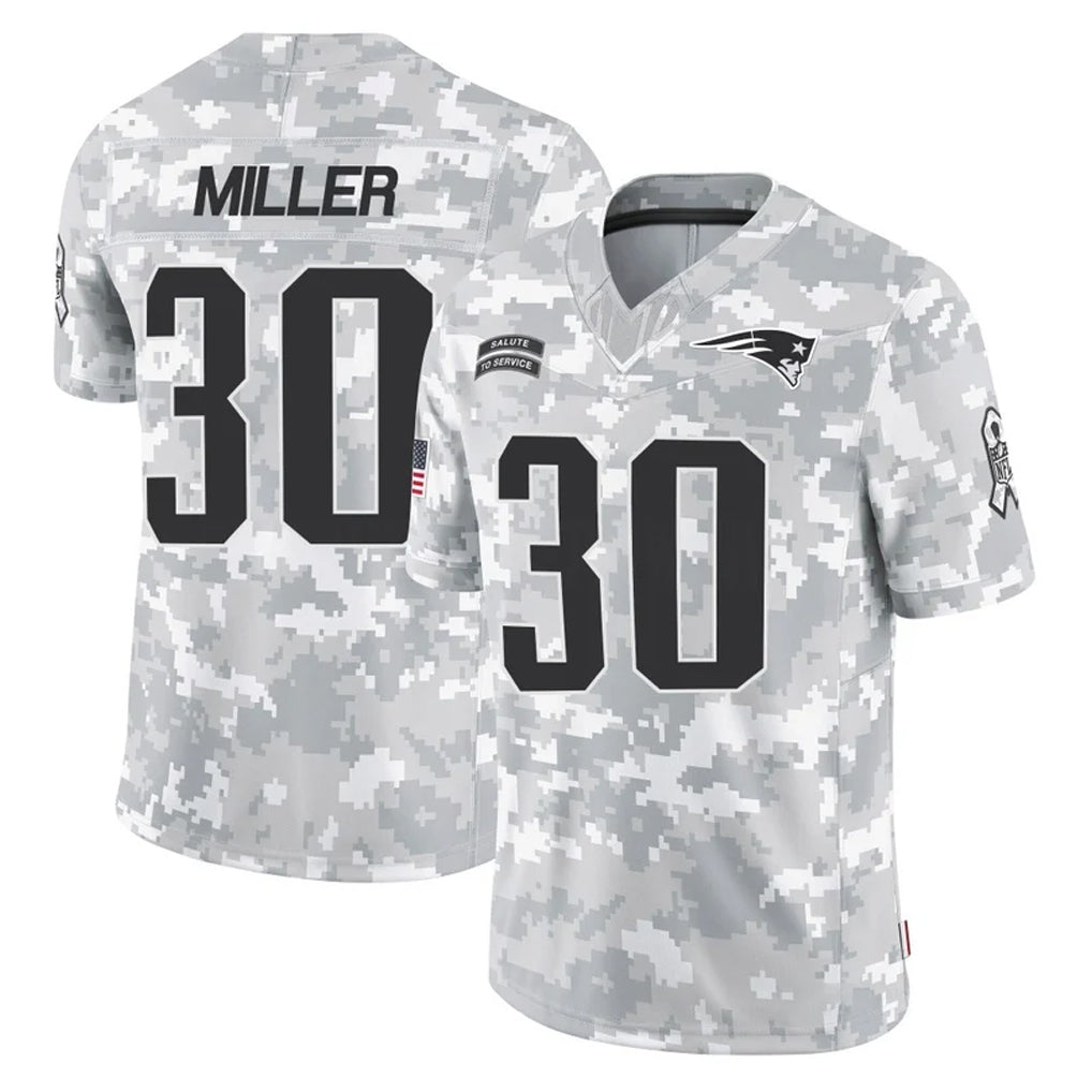 NE.Patriots #30 Jam Miller Player Arctic Camo Salute To Service Limited Game Odoa Stitched Jerseys
