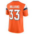 Odoa D.Broncos #33 Javonte Williams Orange Mile High Collection Vapor F.U.S.E. Limited Jersey