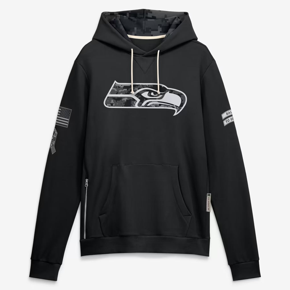S.Seahawks 2026 Black Logo Pullover Hoodies Limited Game Odoa Stitched Jerseys