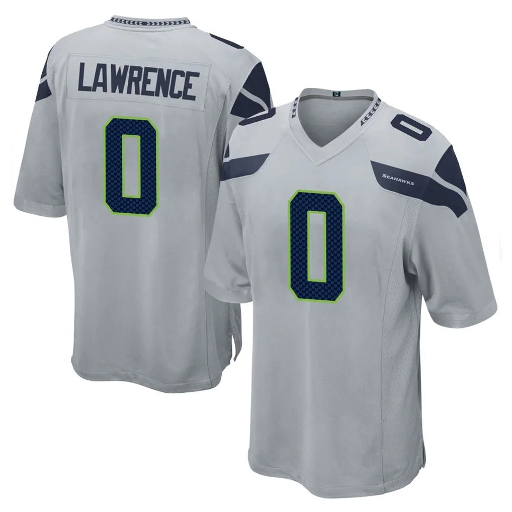 S.Seahawks #0 DeMarcus Lawrence Player Gray Home Game Odoa Stitched Jerseys