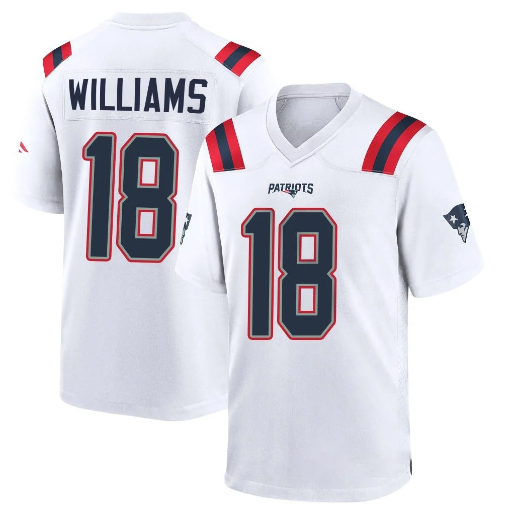 NE.Patriots #18 Kyle Williams Player White Home Game Odoa Stitched Jerseys