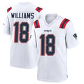 NE.Patriots #18 Kyle Williams Player White Home Game Odoa Stitched Jerseys