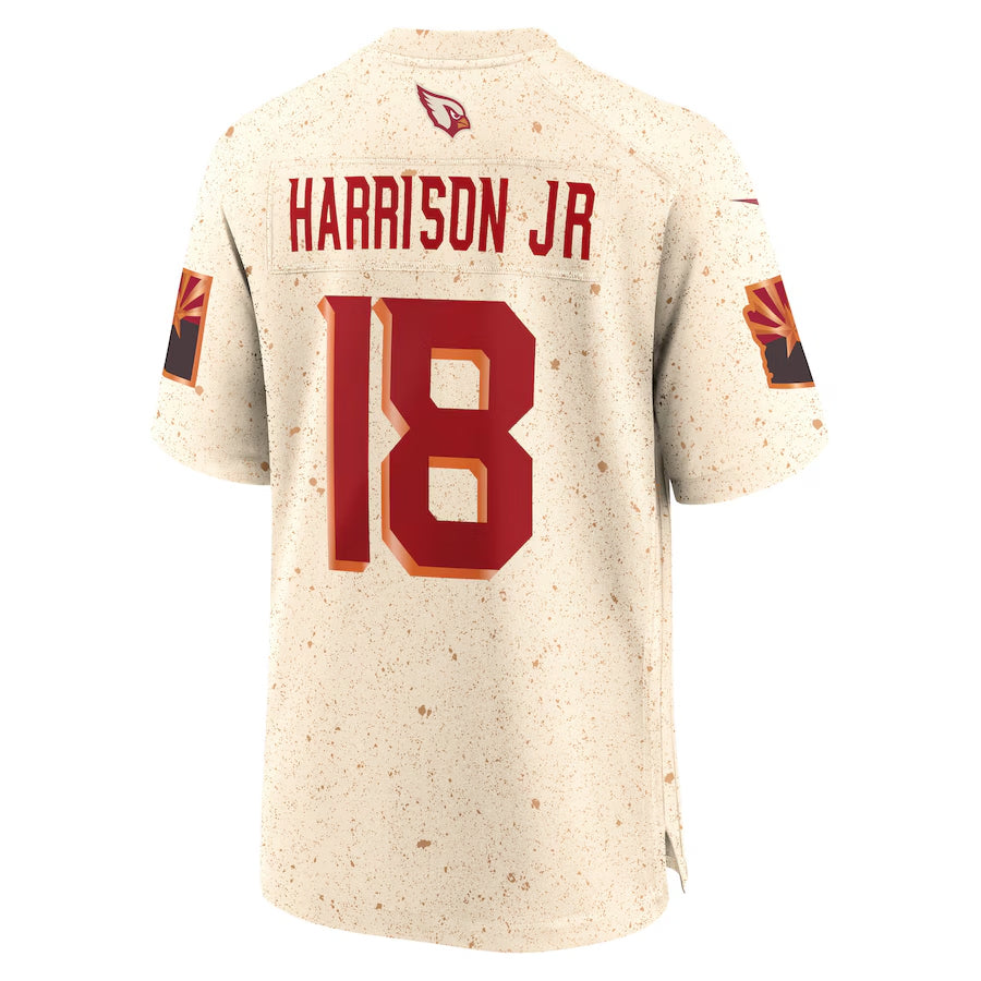 A.Cardinals #18 Marvin Harrison Jr. Player Cream Rivalries Collection Game Odoa Stitched Jerseys