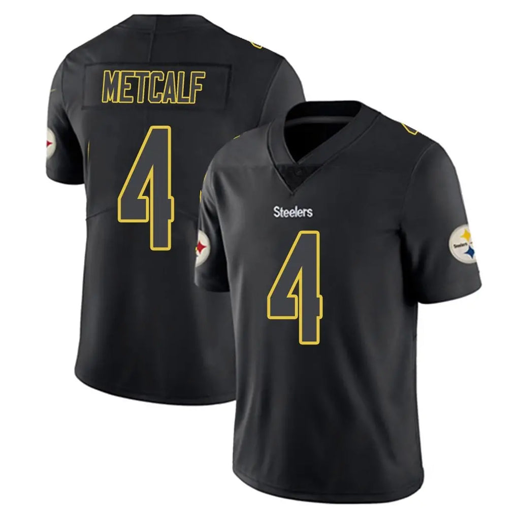 P.Steelers #4 DK Metcalf Player Black Impact Limited Home Game Odoa Stitched Jerseys