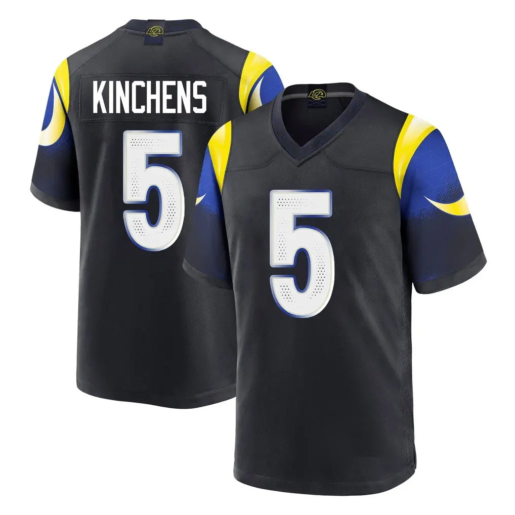 LA.Rams #5 Kamren Kinchens Player Black Midnight Rivalries Collection Home Game Odoa Stitched Jerseys