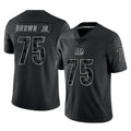 C.Bengals #75 Orlando Brown Jr. Player Black Reflective Limited Game Odoa Stitched Jerseys