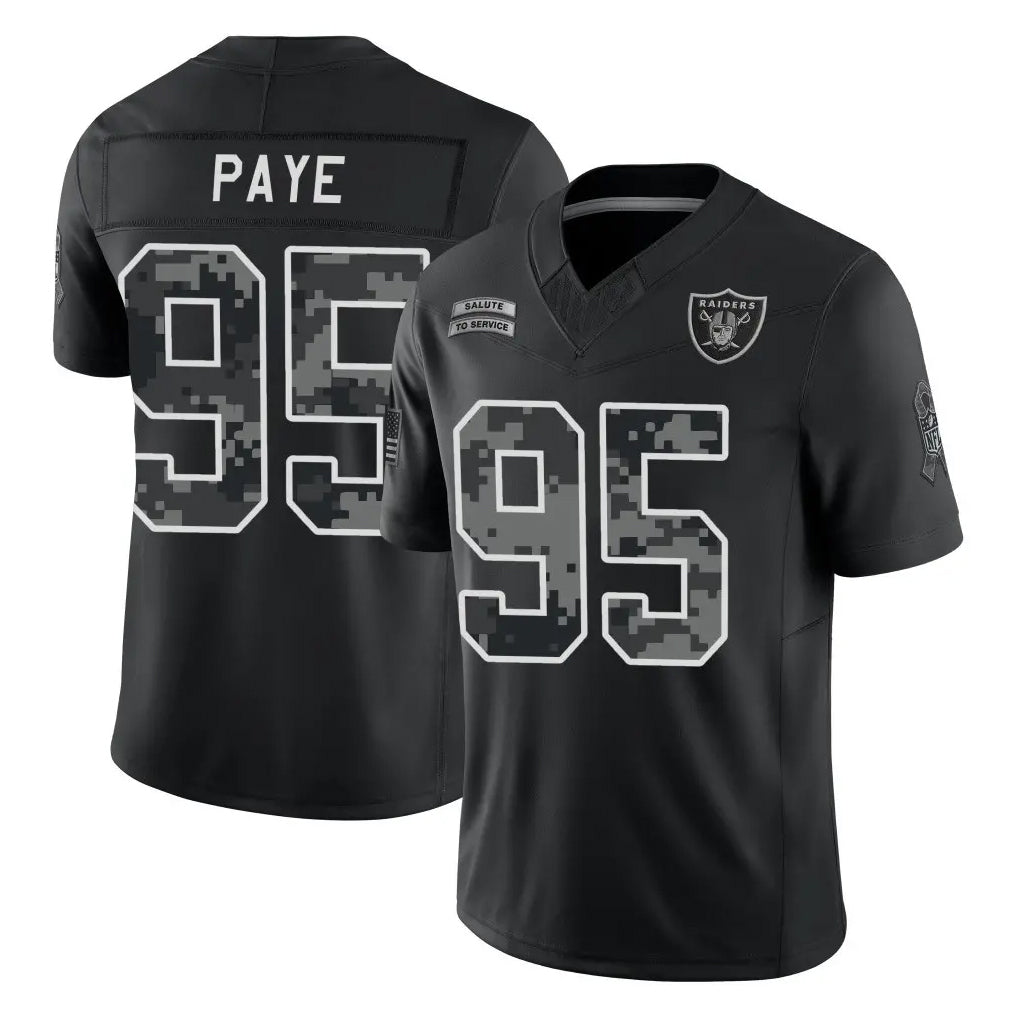 LV.Raiders #95 Kwity Paye Player Black Limited 2026 Salute to Service Home Game Stitched Jerseys