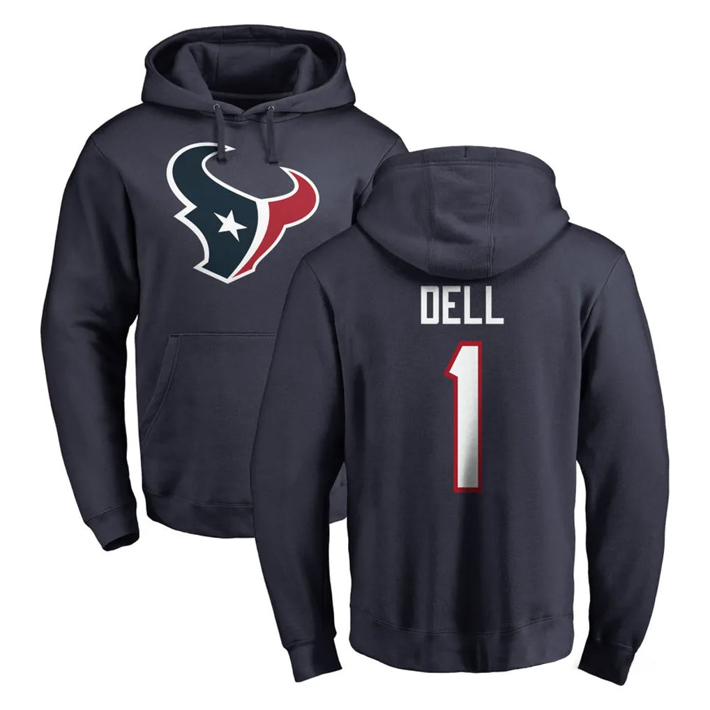 H.Texans #1 Tank Dell Player Navy Pro Line Pullover Hoodie Limited Game Odoa Stitched Jerseys