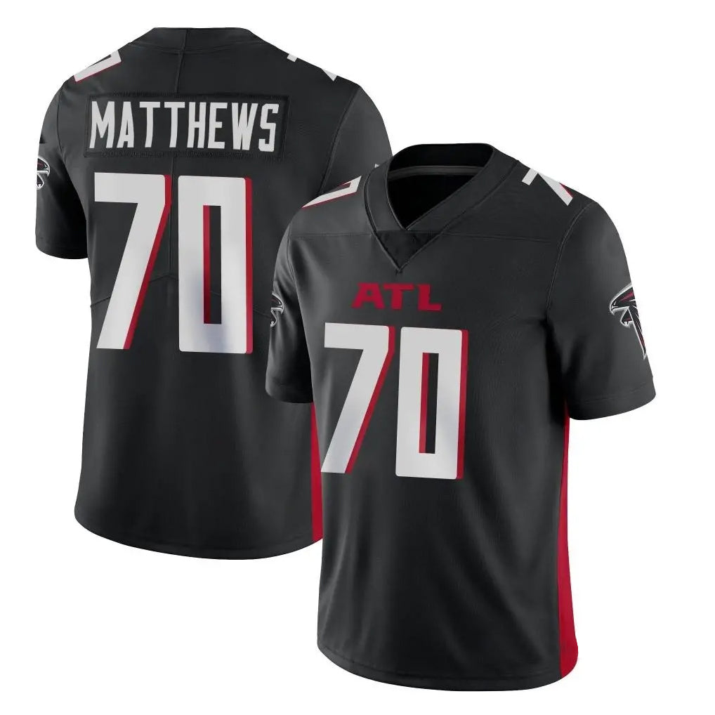 A.Falcons #70 Jake Matthews Player Black Vapor Untouchable Limited Home Game Odoa Stitched Jerseys