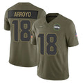 S.Seahawks #18 Elijah Arroyo Player Olive 2025 Salute To Service Limited Home Game Odoa Stitched Jerseys