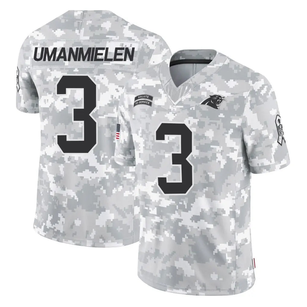 C.Panthers #3 Princely Umanmielen Player Arctic Camo Salute to Service Limited Game Odoa Stitched Jerseys