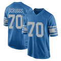 D.Lions #70 Juice Scruggs Player Blue Vapor Untouchable Throwback Game Odoa Stitched Jerseys