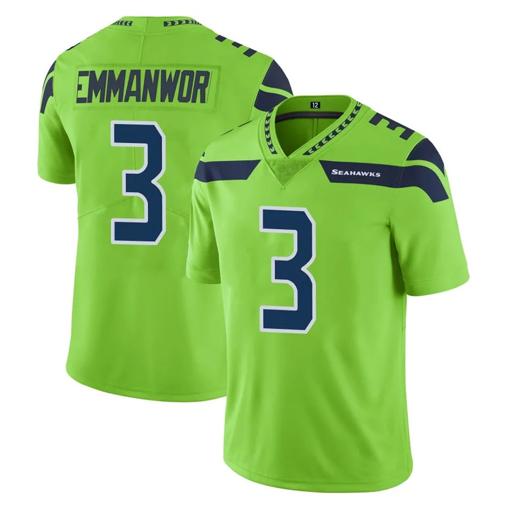 S.Seahawks #3 Nick Emmanwori Player Green Limited Color Rush Home Game Odoa Stitched Jerseys