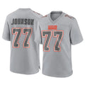 C.Browns #77 Zion Johnson Player Gray Atmosphere Fashion Game Odoa Stitched Jerseys