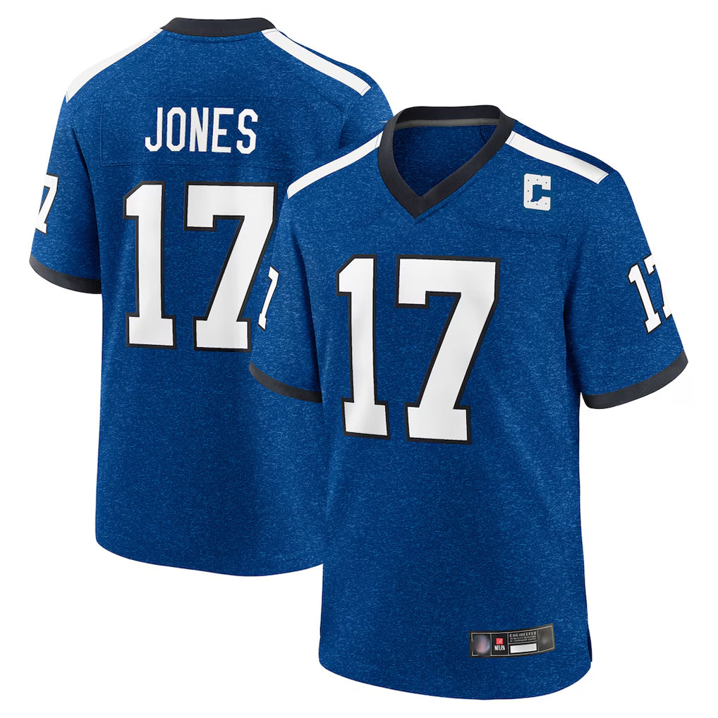 IN.Colts #17 Daniel Jones Player Royal Alternate Indiana Nights Home Game Odoa Stitched Jerseys