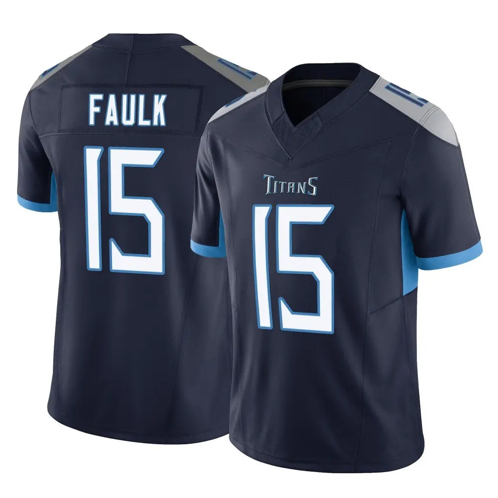 T.Titans #15 Keldric Faulk Player Navy Limited Vapor F.U.S.E. Home Game Odoa Stitched Jerseys