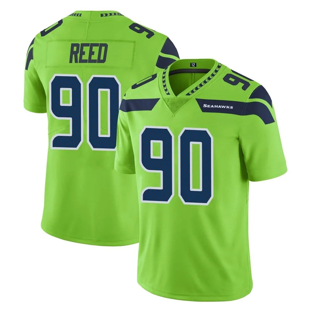 S.Seahawks #90 Jarran Reed Player Green Limited Color Rush Home Game Odoa Stitched Jerseys