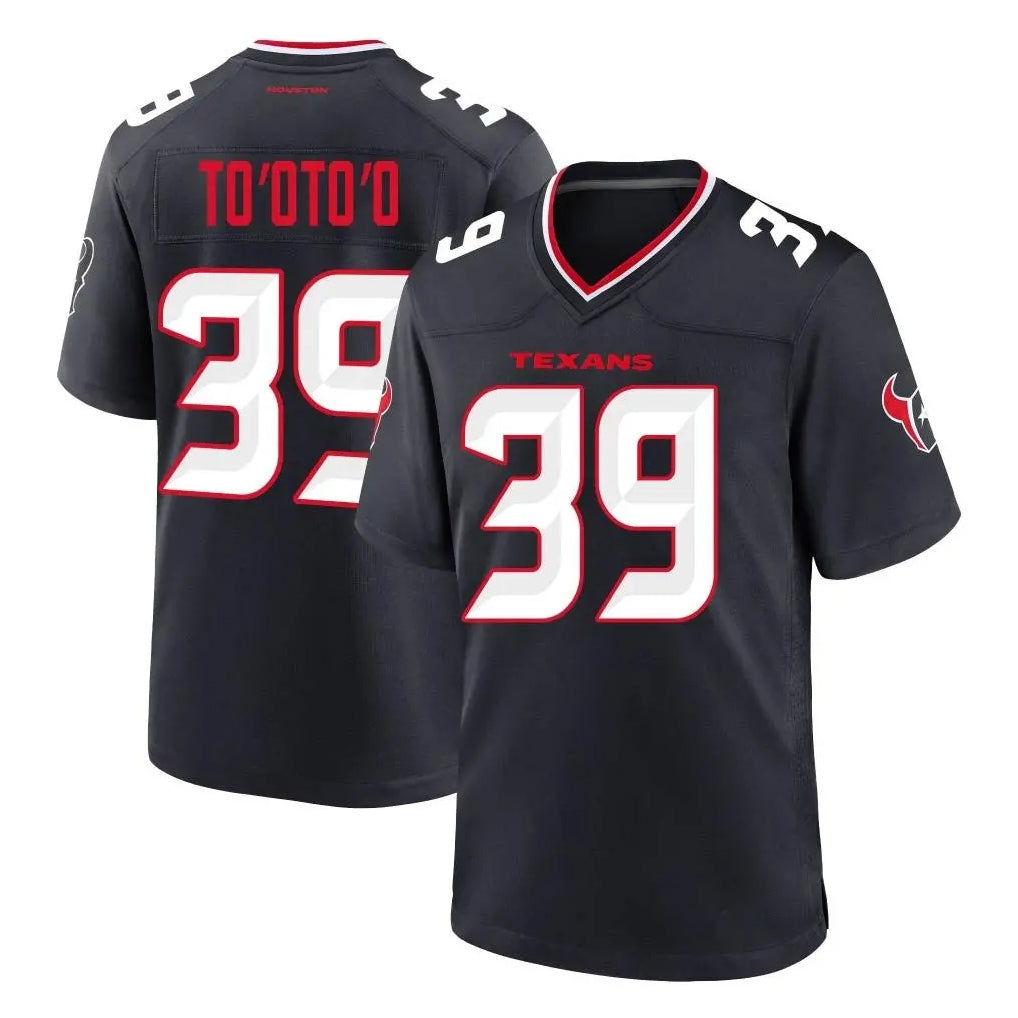 H.Texans #39 Henry To'oTo'o Player Navy Team Home Game Odoa Stitched Jerseys