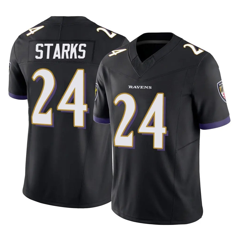 B.Ravens #24 Malaki Starks Player Black Vapor F.U.S.E. Limited Odoa Stitched Jerseys