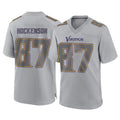M.Vikings #87 T.J. Hockenson Player Gray Atmosphere Fashion Home Game Odoa Stitched Jerseys
