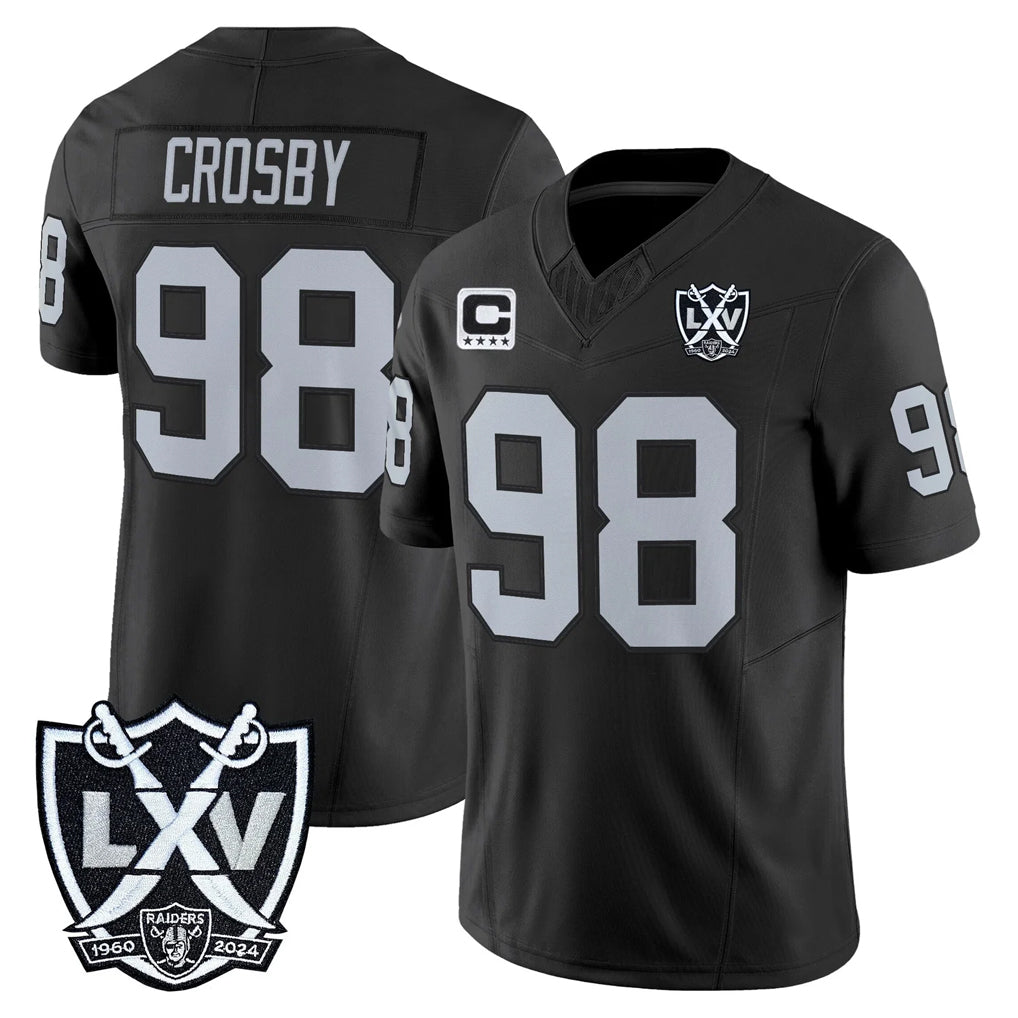 LV.Raiders #98 Maxx Crosby Player Black 2026 Vapor Limited Home Game Odoa Stitched Jerseys