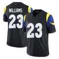 LA.Rams #23 Kyren Williams Player Black Midnight Rivalries Collection Limited Home Game Odoa Stitched Jerseys