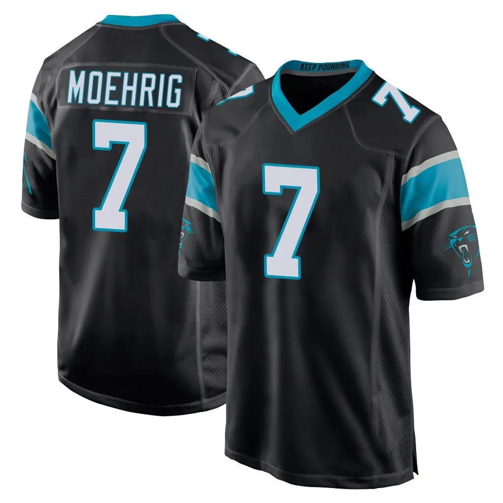 C.Panthers #7 Tre'von Moehrig Player Black Home Game Odoa Stitched Jerseys
