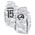 LA.Rams #15 Ty Simpson Player Arctic Camo Salute to Service Hoodies Limited Game Odoa Stitched Jerseys