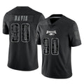 P.Eagles #90 Jordan Davis Player Black Reflective Limited Home Game Odoa Stitched Jerseys
