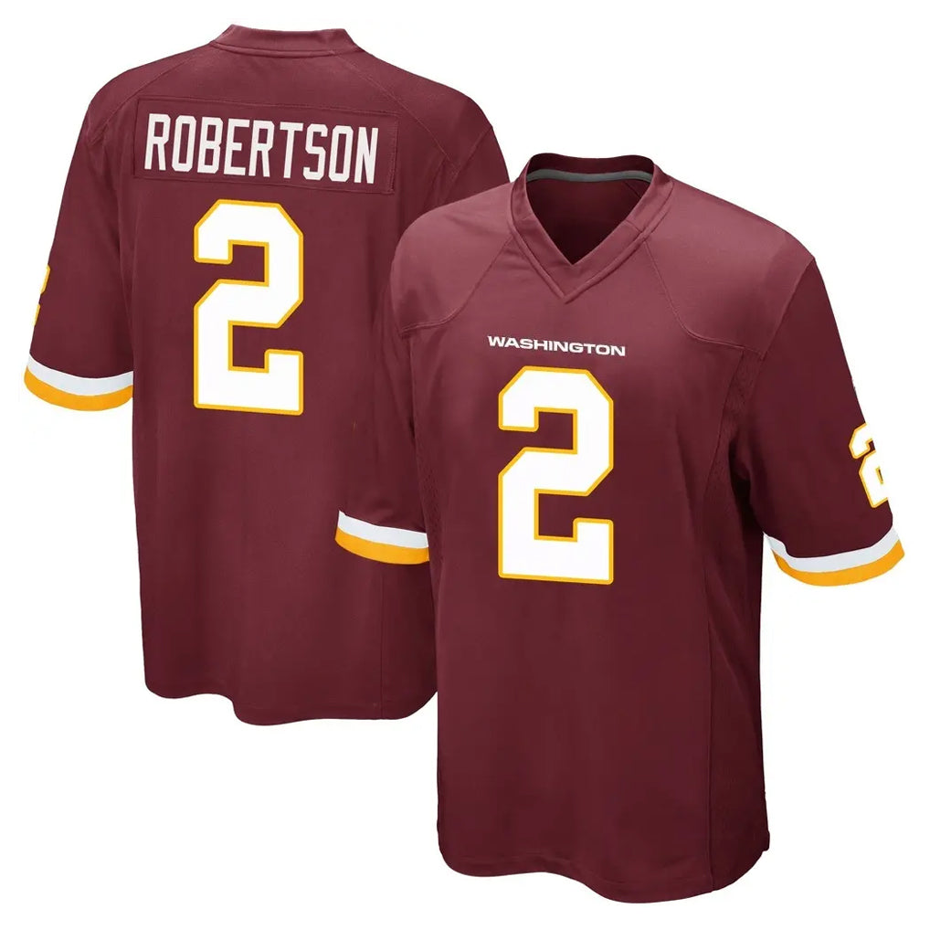 W.Commanders #2 Amik Robertson Player Burgundy Team Color Home Game Odoa Stitched Jerseys
