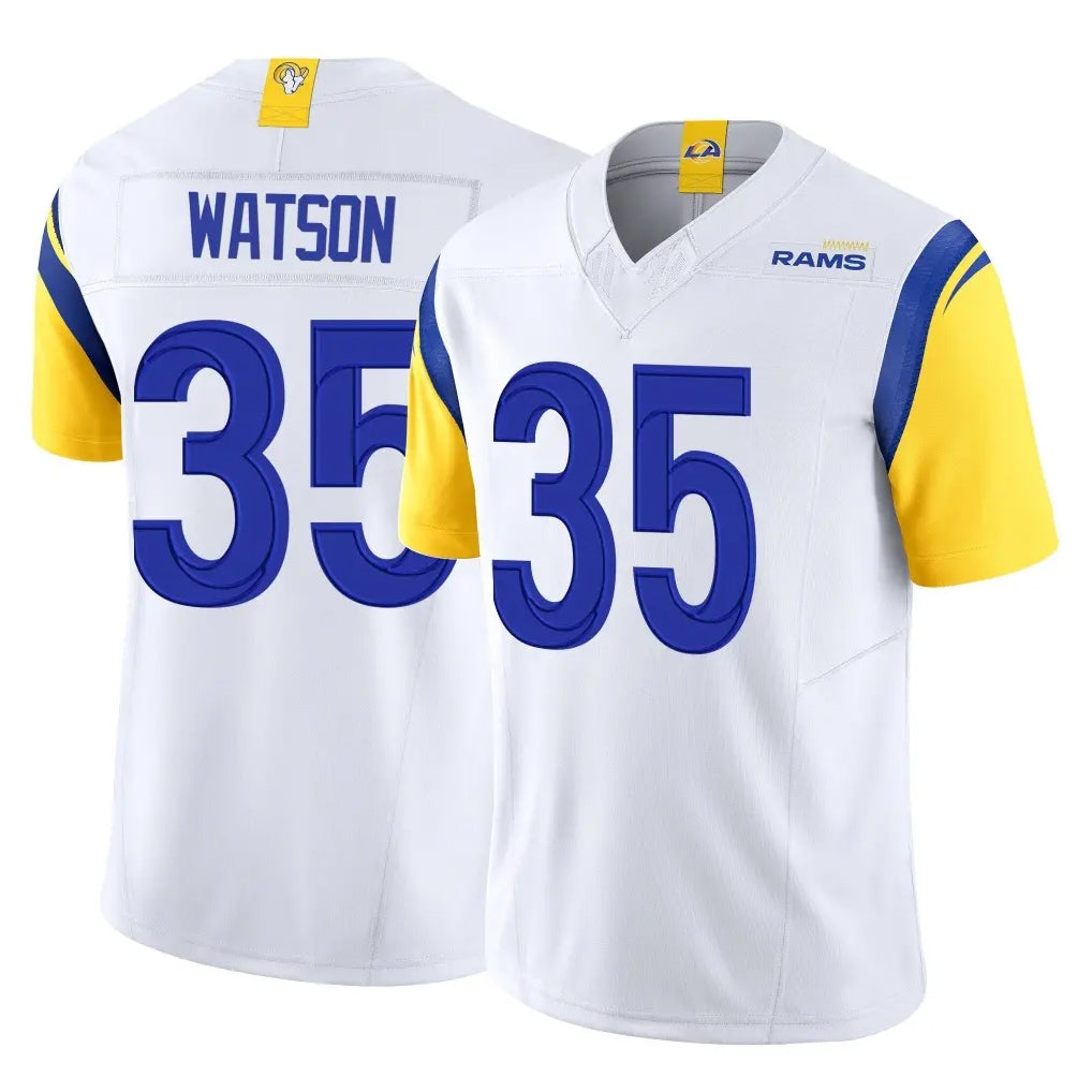 LA.Rams #35 Jaylen Watson Player White Limited Vapor F.U.S.E. Home Game Odoa Stitched Jerseys