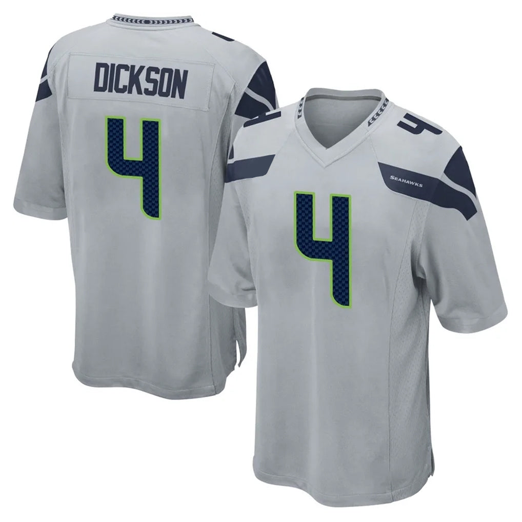 S.Seahawks #4 Michael Dickson Player Gray Home Game Odoa Stitched Jerseys