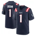 NE.Patriots #1 A.J. Brown Player Navy Home Game Odoa Stitched Jerseys