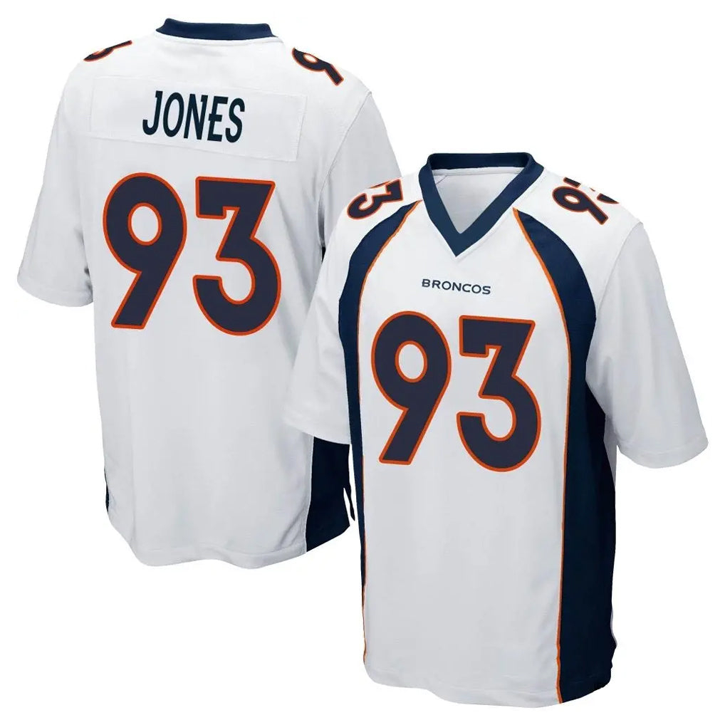 D.Broncos #93 D.J. Jones Player White Game Odoa Stitched Jerseys