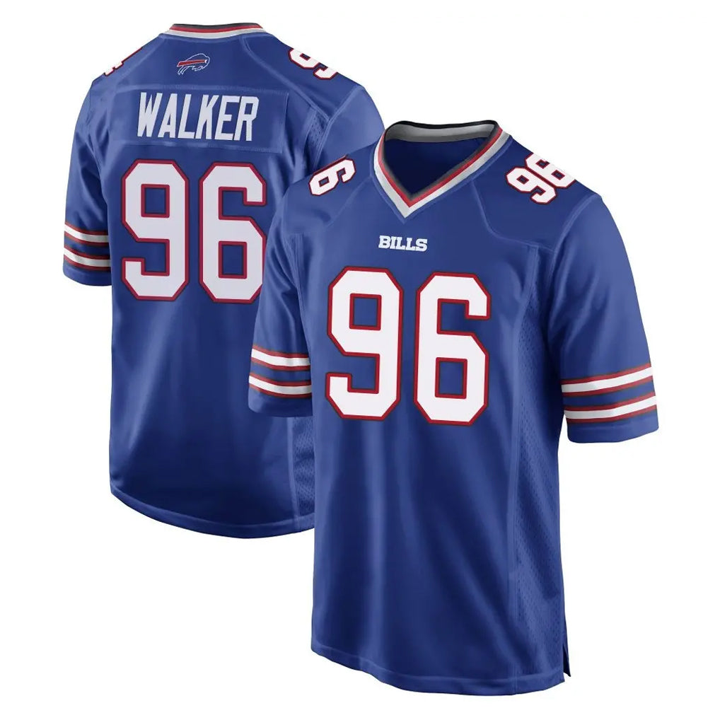 B.Bills #96 Deone Walker Player Royal Home Game Odoa Stitched Jerseys