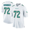 M.Dolphins #72 Jonah Savaiinaea Player White Home Game Odoa Stitched Jerseys