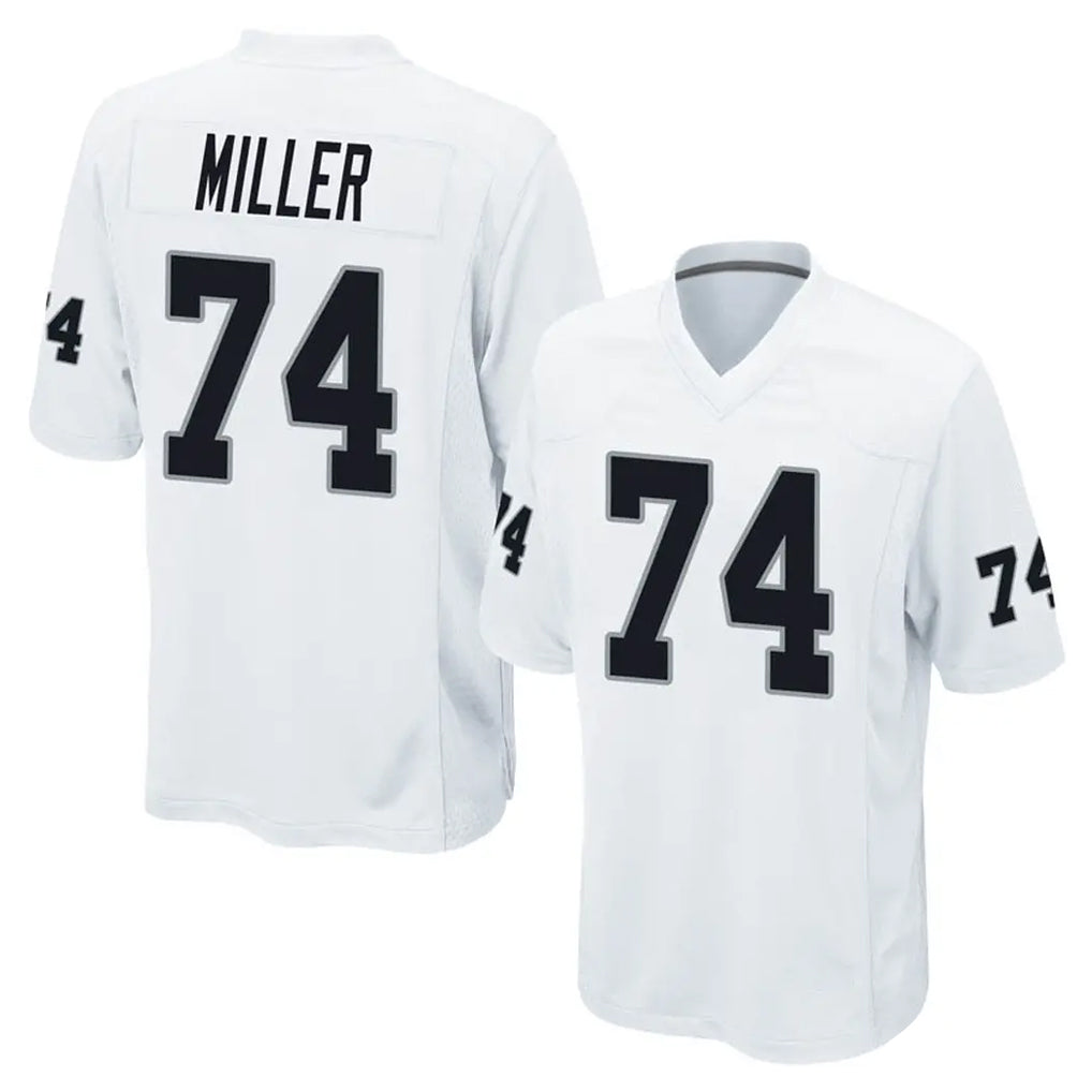 LV.Raiders #74 Kolton Miller Player White Home Game Odoa Stitched Jerseys