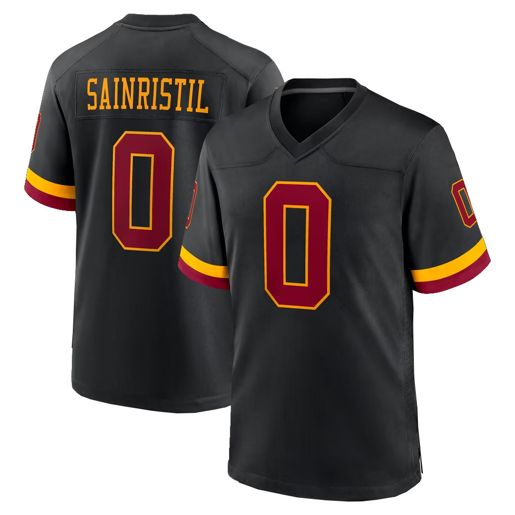 W.Commanders #0 Mike Sainristil Player Black Limited Home Game Odoa Stitched Jerseys