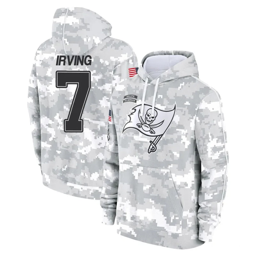 TB.Buccaneers #7 Bucky Irving Player Arctic Camo Limited Salute to Service Pullover Hoodies Game Odoa Stitched Jerseys